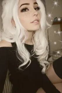 💋 3d931d2d Belle Delphine woman, model, girl, white hair, beauty telegram sticker