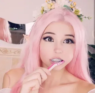 🚰 5e292744 Belle Delphine belle delphine, bathwater, model, pink hair, elf ears telegram sticker