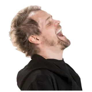 😅 94953ae3 男人, 笑, 叫喊, 人, 表情, 情绪 telegram sticker