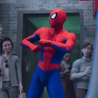 🕺 4890919f Spider-Man Người Nhện, siêu anh hùng, Marvel, nhân vật truyện tranh, nhân vật hư cấu, siêu năng lực, tư thế Người Nhện, bộ đồ đỏ và xanh telegram sticker