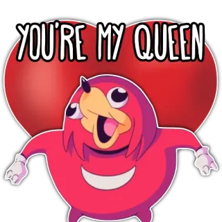 ❤️ 55cc240f Ugandan Knuckles YOU'RE MY QUEEN Ugandan Knuckles, Meme, Kamu ratuku, Ratu, Hati, Merah telegram sticker