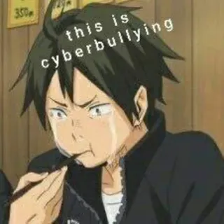 🤧 c393756c this is cyberbullying anime, cyberbullying, bullying, meme whatsapp sticker
