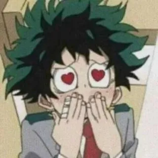 ☺️ d0225e4e Izuku Midoriya My Hero Academia anime, manga, my hero academia, izuku midoriya, deku, love, hearts, cute whatsapp sticker
