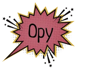 😆 0b1f613d Opy praatbubbel, rood, zwart, stippen, tekst, Opy telegram sticker