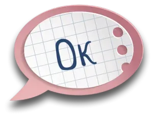 🤣 3dcc9dec OK ok, spraakbubbel, bevestiging, goedkeuring, communicatie telegram sticker