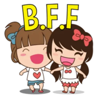 👭 f3da911c B.F.F. 友情, 親友, 女の子, かわいい, アニメ telegram sticker