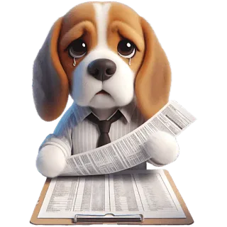 😩 e71b5304 pies, smutny, szczeniak, łzy, biuro, biznes, podkładka telegram sticker