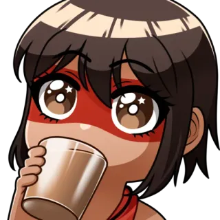 🥛 3e09cdbb Anime, Manga, Kawaii, Lindo, Bebiendo, Bebida, Chica, Personaje telegram sticker