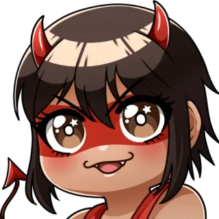 😈 6c0d00b3 Dibujo animado, Diablo, Anime, Lindo, Fantasía, Personaje telegram sticker