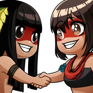 🤝 8d65b8a5 Dibujos animados, Amistad, Apretón de manos, Indígena, Aborigen, Nativo telegram sticker