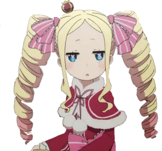 🧐 7b21b993 Beatrice Re:Zero 动漫, 萝莉, 可爱, 金发, 得意 telegram sticker
