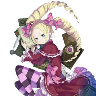 😴 9274cc24 Beatrice 动漫, 漫画, 女孩, 书, 阅读 telegram sticker