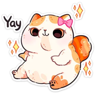 😃 d1f11134 Yay 猫, 可爱, 卡哇伊, 贴纸, 迷人, 耶, 小猫 whatsapp sticker