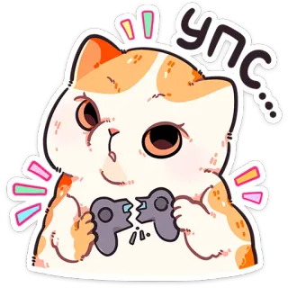 🐱 d43ebd54 УПС... 猫, 玩家, 游戏, 哎呀, 搞笑, 手柄 whatsapp sticker
