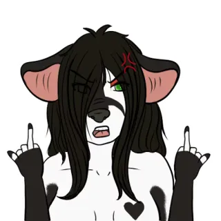😡 35186e77 兽人, 中指, 冒犯, 卡通 telegram sticker
