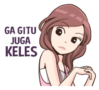 🙃 4ba101fb GA GITU JUGA KELES 여자, 만화, 표정, 스티커, 인도네시아, 인도네시아어 telegram sticker