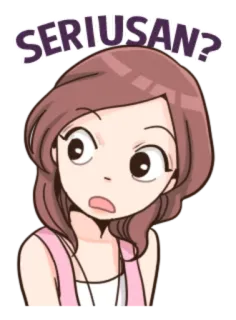 🙄 b6b55def SERIUSAN? 애니메이션, 소녀, 질문, 진지한, 표정, 스티커 telegram sticker