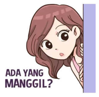 🤔 ea0512eb ADA YANG MANGGIL? 만화, 여자, 질문, 놀란 telegram sticker