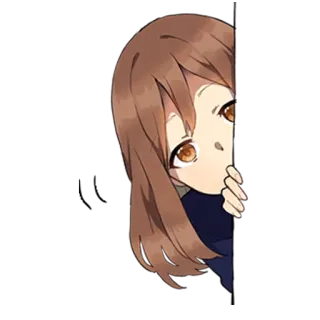 👀 141a2673 动漫, 卡通, 女孩, 偷看, 可爱, 插画, 漫画 telegram sticker