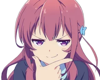 😏 29631217 动漫, 思考, 得意, 女人, 女孩, 卡通 telegram sticker