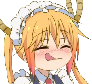 😋 2b828d4b Tohru Miss Kobayashi's Dragon Maid 动漫, 龙, 女仆, 舌头, 可爱, 卡哇伊 telegram sticker