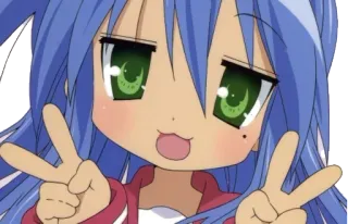 ✌️ 620815fe 动漫, 和平标志, 卡通, 可爱, 角色, 女孩 telegram sticker