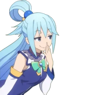😏 c9c3fbee Aqua Konosuba 动漫, 阿库娅, 为美好的世界献上祝福！, 可爱, 淘气, 得意 telegram sticker