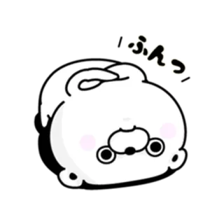 🤡 1faa983a ふんっ dễ thương, tức giận, thỏ, hoạt hình, động vật, trắng telegram sticker