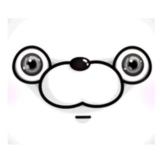 😳 342d4a2d khuôn mặt, hoạt hình, dễ thương, mắt, tối giản, trắng telegram sticker