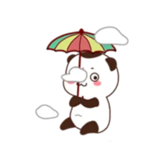 😌 11b8e371 Gấu trúc, Ô, Dễ thương, Kawaii, Mây, Nhãn dán telegram sticker