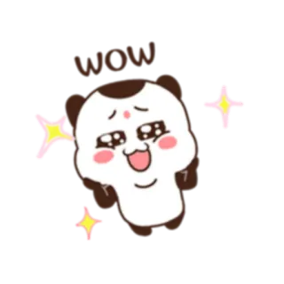 😍 73a1d149 WOW dễ thương, wow, biểu cảm, hoạt hình, lấp lánh, gấu trúc telegram sticker