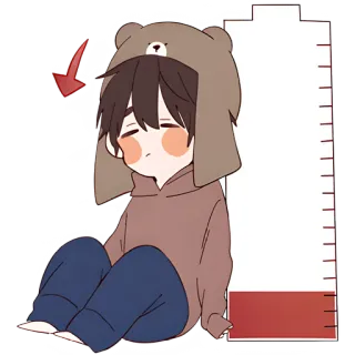 🪫 b812eb9b cartone animato, batteria, scarica, triste, esausto, cappello da orso telegram sticker