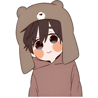 🥹 ce0f06fb Cartone animato, Carino, Anime, Orso, Felpa con cappuccio telegram sticker