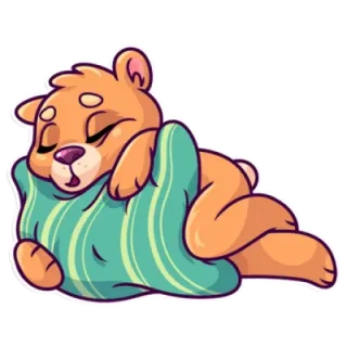 😴 008e907f 곰, 자는, 베개, 귀여운, 동물, 만화, 휴식, 졸린 telegram sticker
