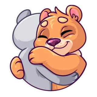 🤗 2cd9d2d0 포옹, 곰, 만화, 우정, 귀여운, 애정 telegram sticker