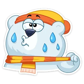 😀 b24856f0 ijsbeer, cartoon, koud, winter, zweten telegram sticker