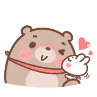 😘 7201ab48 bear, rabbit, hug, love, cute, friendship telegram sticker
