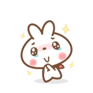 😥 99d0a902 cute, kawaii, bunny, rabbit, sparkles, crying telegram sticker