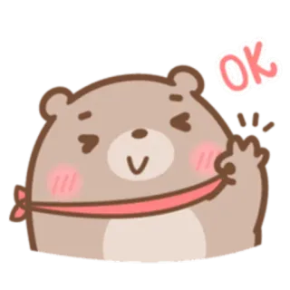 👌 da44a2e6 OK bear, cute, cartoon, ok, approval, animal telegram sticker
