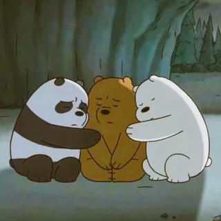 😔 103f3e26 We Bare Bears We Bare Bears, cartoon, bears, sad, friends, animation telegram sticker