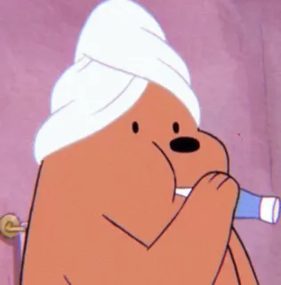 🧸 f102d0f4 gấu, khăn tắm, bàn chải đánh răng, phim hoạt hình telegram sticker