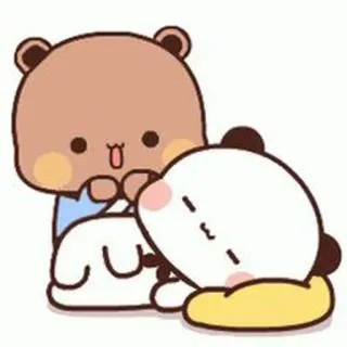 🐻 8d535b61 귀여운, 곰, 팬더, 만화, 사랑스러운, 사랑, 우정 whatsapp sticker