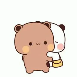 🐻 e97c9193 귀여운, 곰, 만화, 포옹, 팬더, 카와이 whatsapp sticker