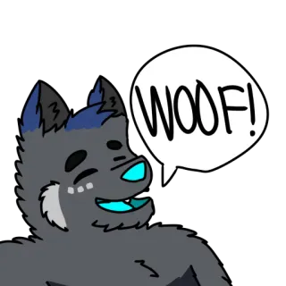 😄 055be0bf WOOF! Фурри, Волк, Собака, Животное, Мультфильм, Гав, Лай telegram sticker
