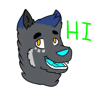 ✋ 08d01b5c HI волк, фурри, мультфильм, привет, животное telegram sticker