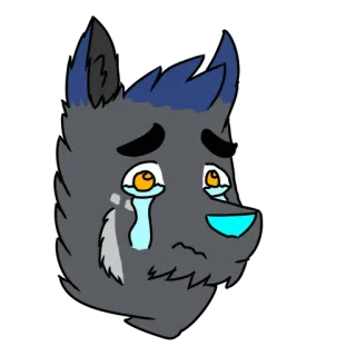 😭 0a6b771a волк, плачущий, грустный, фурри, мультфильм, эмоция, слезы telegram sticker