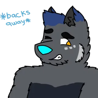 😣 160a6b30 *backs away* фурри, животное, мультфильм, антропоморфный, волк, испуганный telegram sticker