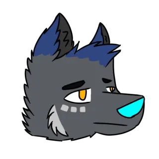 😞 1aba2ec6 волк, животное, мультфильм, фурри, грустный, выражение telegram sticker