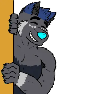 😁 31fbca35 Фурри, Мультфильм, Животное, Антропоморфный, Волк, Иллюстрация, Персонаж telegram sticker