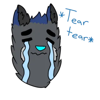 😢 3cfe7443 *Tear tear* плачущий, слезы, грустный, мультфильм, животное, пушистый telegram sticker